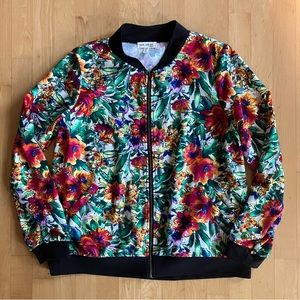 2/$20 Floral bomber jacket blazer pockets Large Faith and Joy